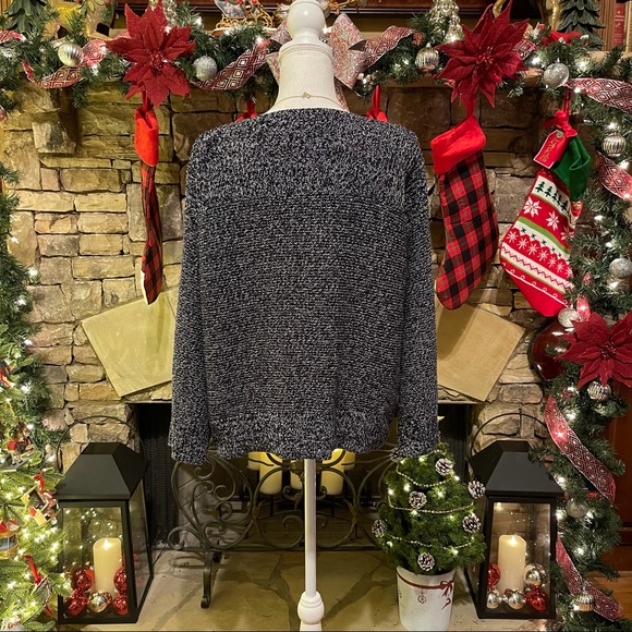 NWOT Loft Marled Navy and White Sweater Medium - Picture 6 of 10